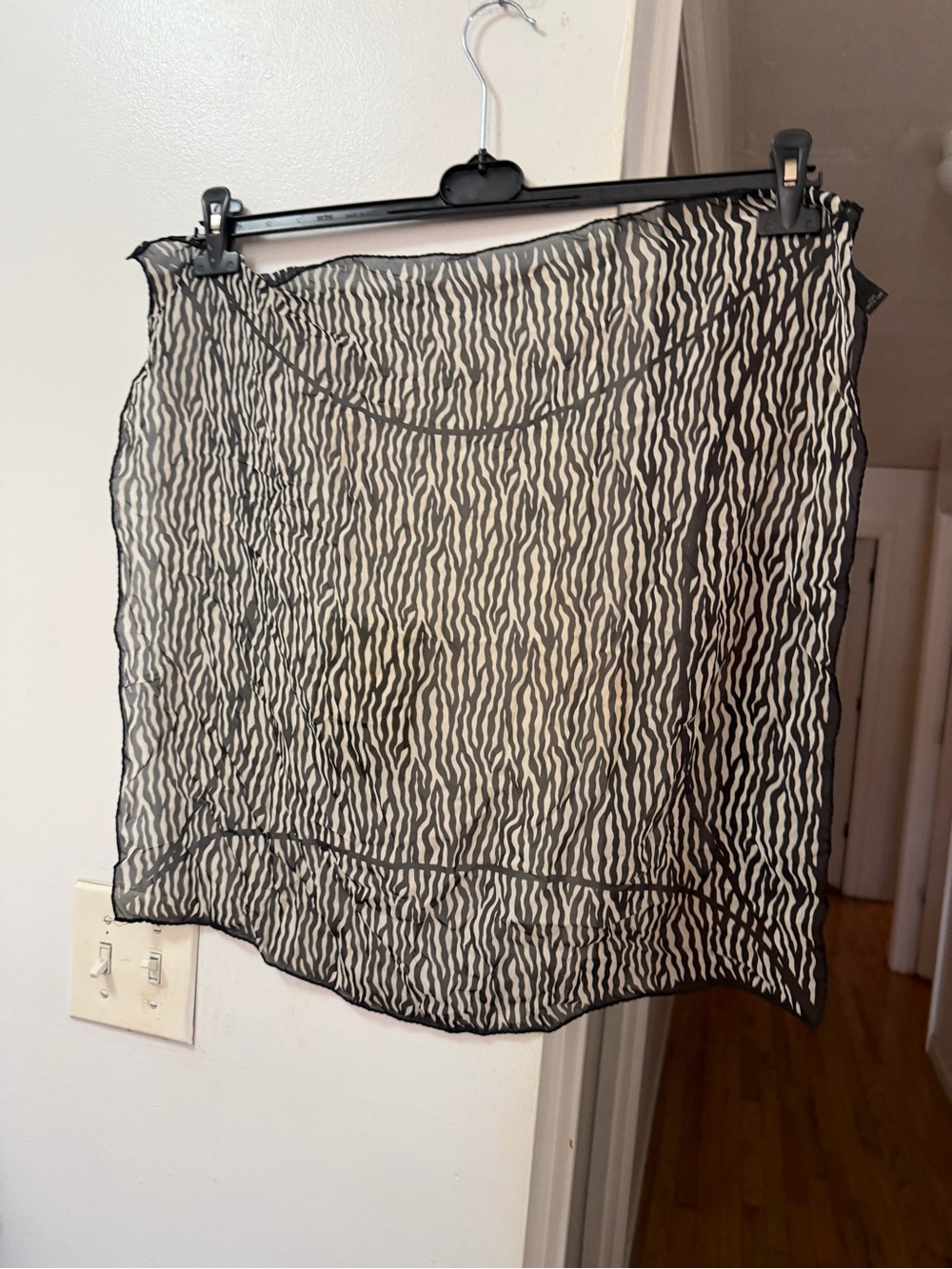 Banana Republic Zebra-Print Mini Skirt in Black and Cream